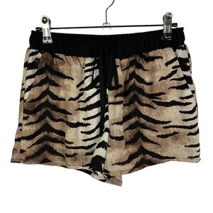 Forever 21 Brown & Black Zebra Chiffon Pull On Shorts XS